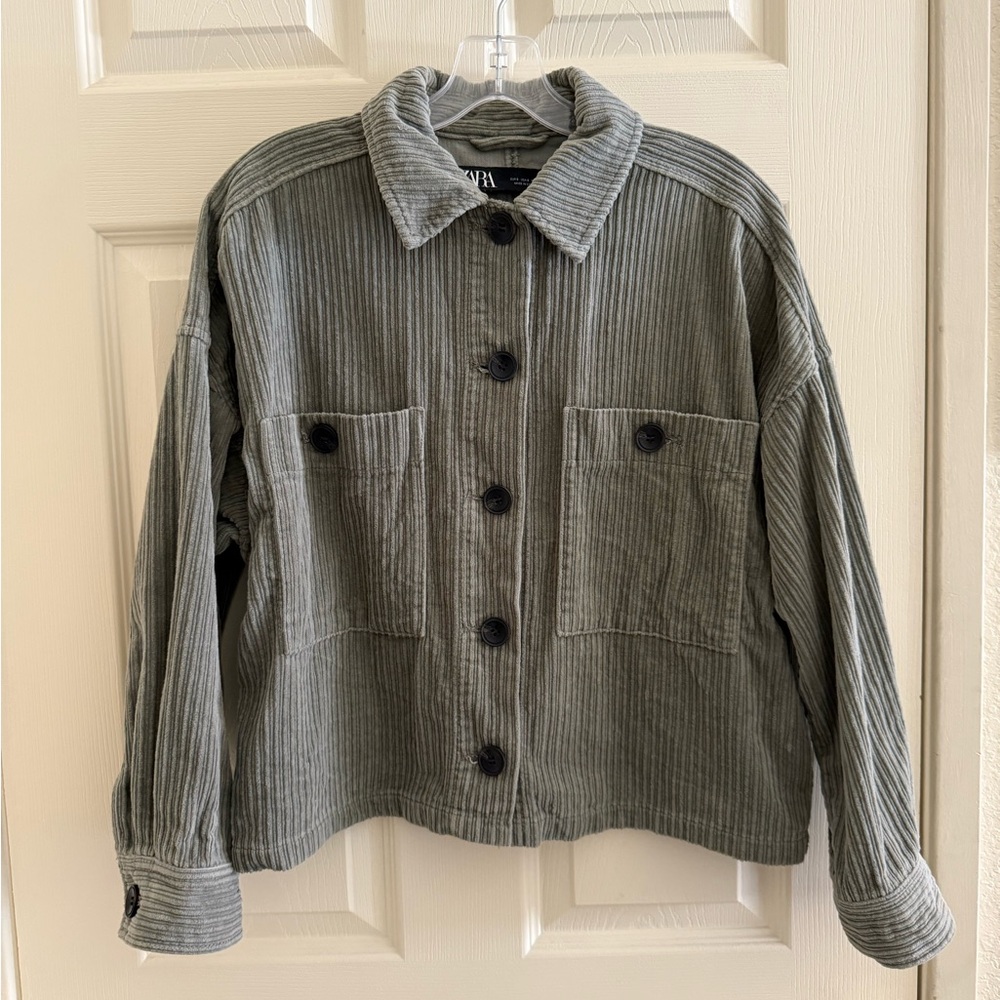 Zara Sage Green Corduroy Women's Jacket